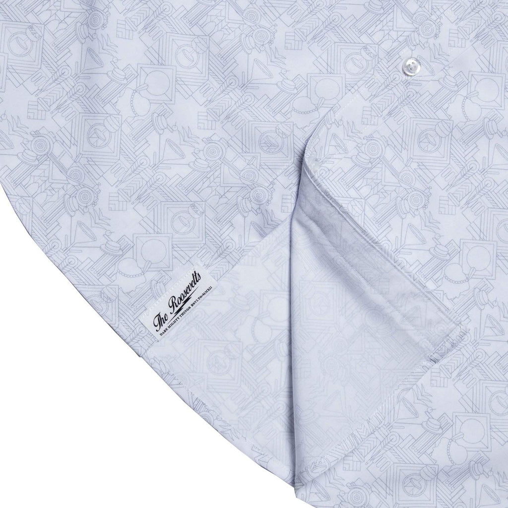 RSVLTS The Speakeasy Long Sleeve Shirt in White — detail 7