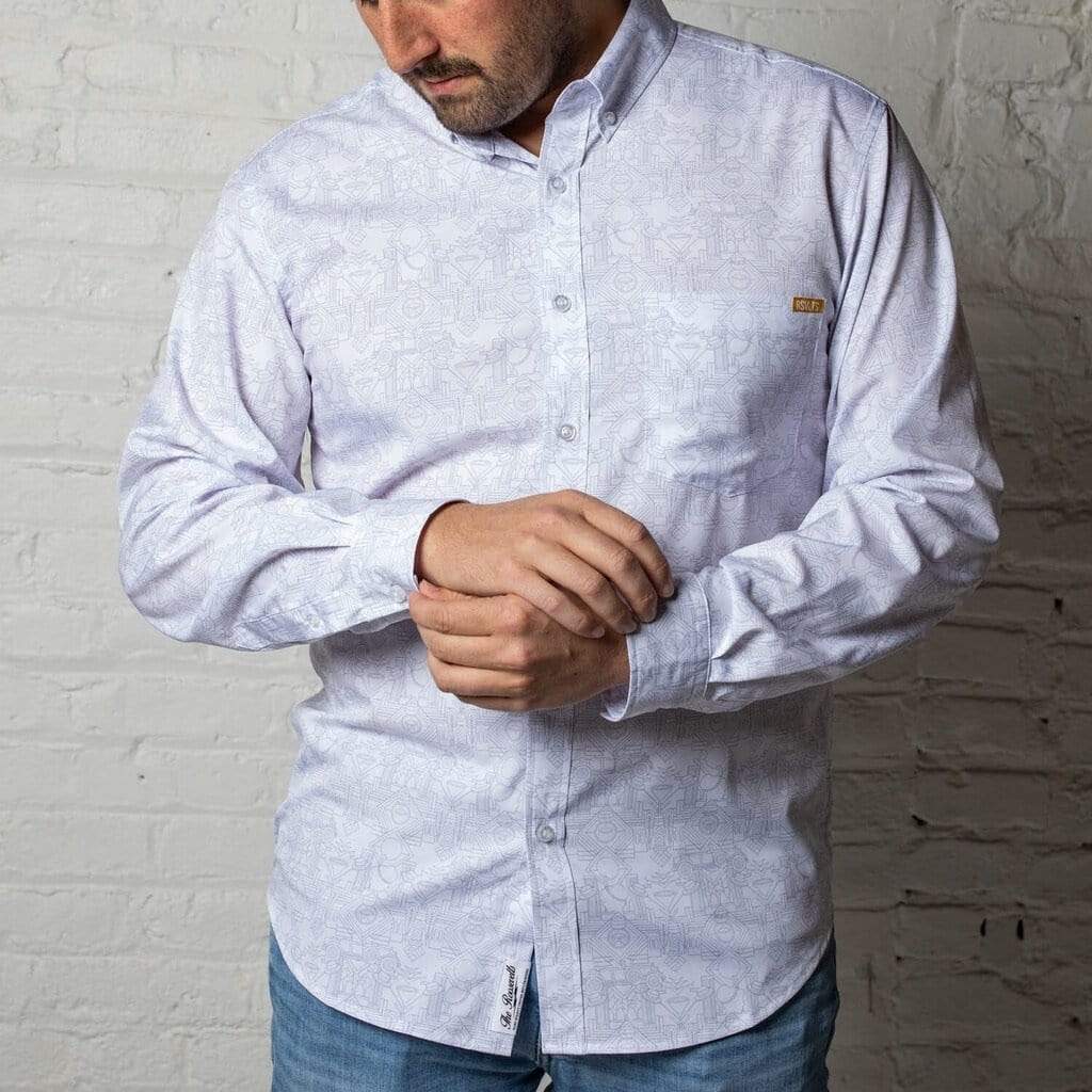 RSVLTS The Speakeasy Long Sleeve Shirt in White — detail 3