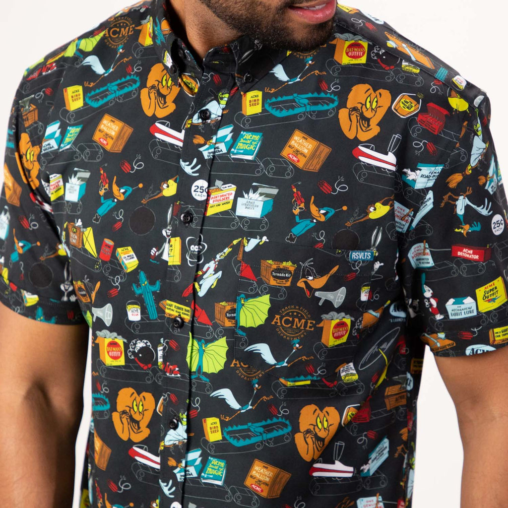 RSVLTS The ACME Catalog KUNUFLEX Short Sleeve Shirt in Gray — detail 9