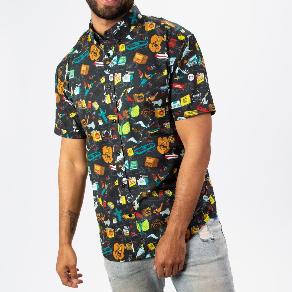 RSVLTS The ACME Catalog KUNUFLEX Short Sleeve Shirt in Gray — detail 6
