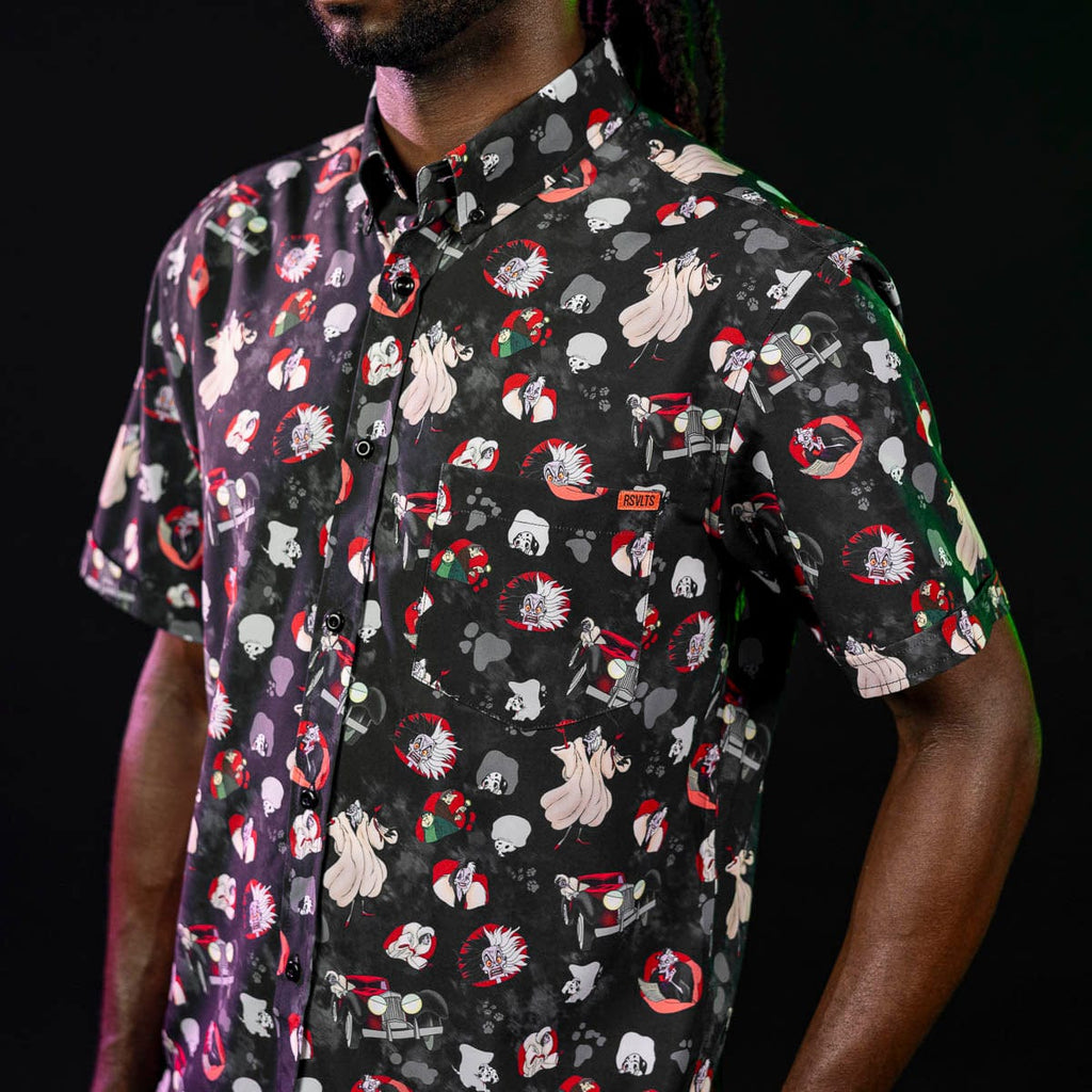 RSVLTS Perfectly Wretched KUNUFLEX Short Sleeve Shirt in Black — detail 6