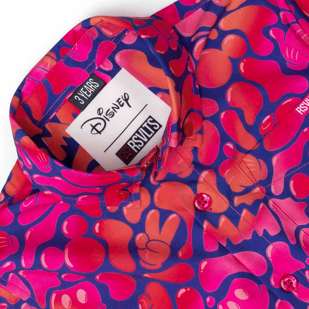RSVLTS Glow Flow Mickey Preschool KUNUFLEX Short Sleeve Shirt in Pink — detail 6