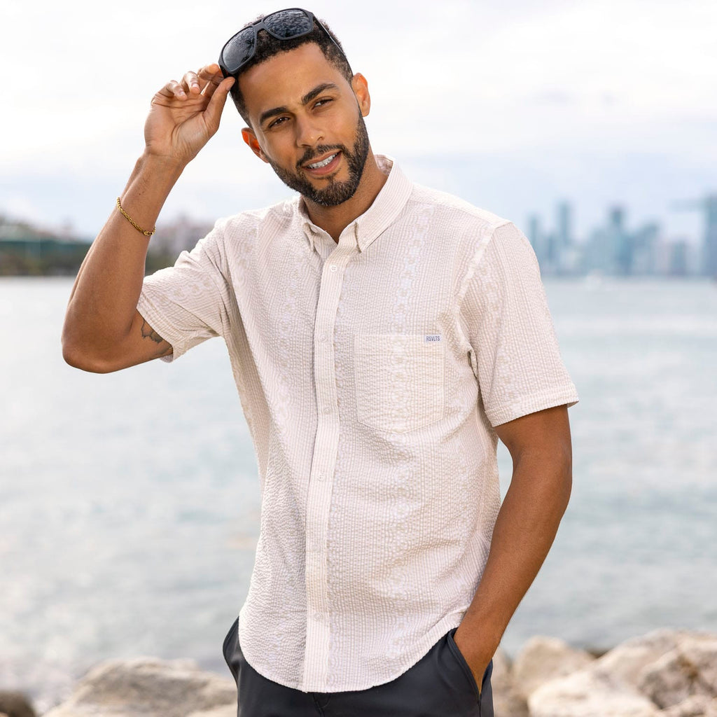 RSVLTS Boardwalk Mickeys Stretch Seersucker Short Sleeve Shirt — detail 6