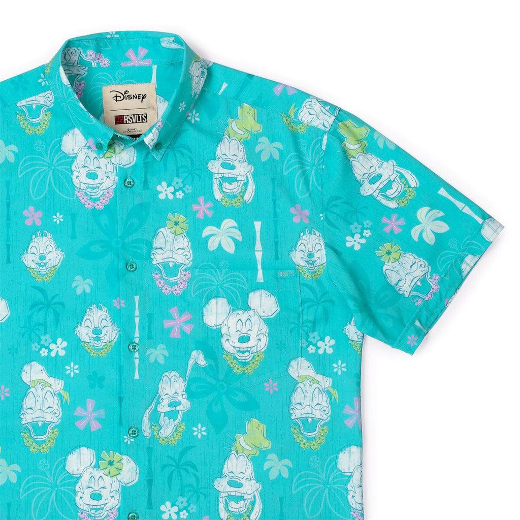 RSVLTS Island Smilin' KUNUFLEX Short Sleeve Shirt in Green — front view