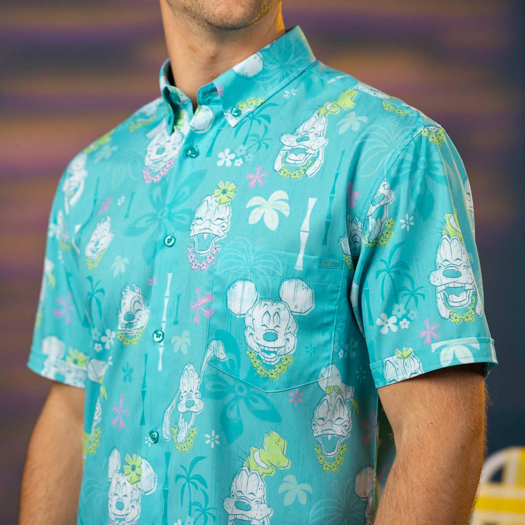 RSVLTS Island Smilin' KUNUFLEX Short Sleeve Shirt in Green — detail 4