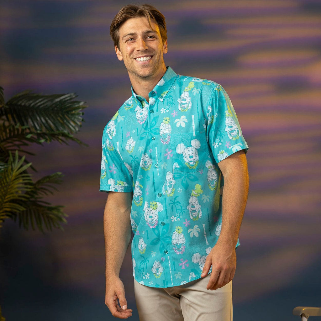 RSVLTS Island Smilin' KUNUFLEX Short Sleeve Shirt in Green — detail 5