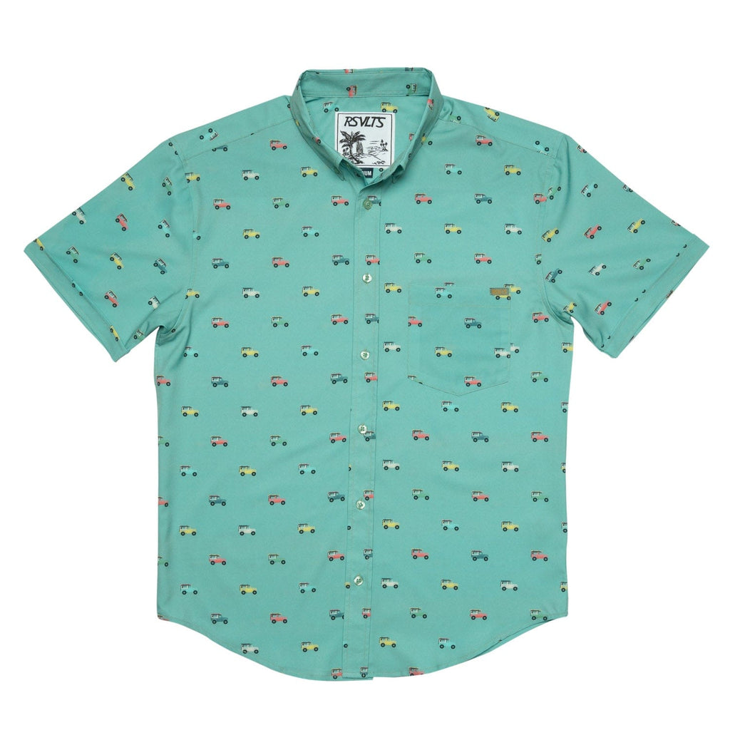 RSVLTS Beach Cruiser KUNUFLEX Short Sleeve Shirt in Green — detail 3