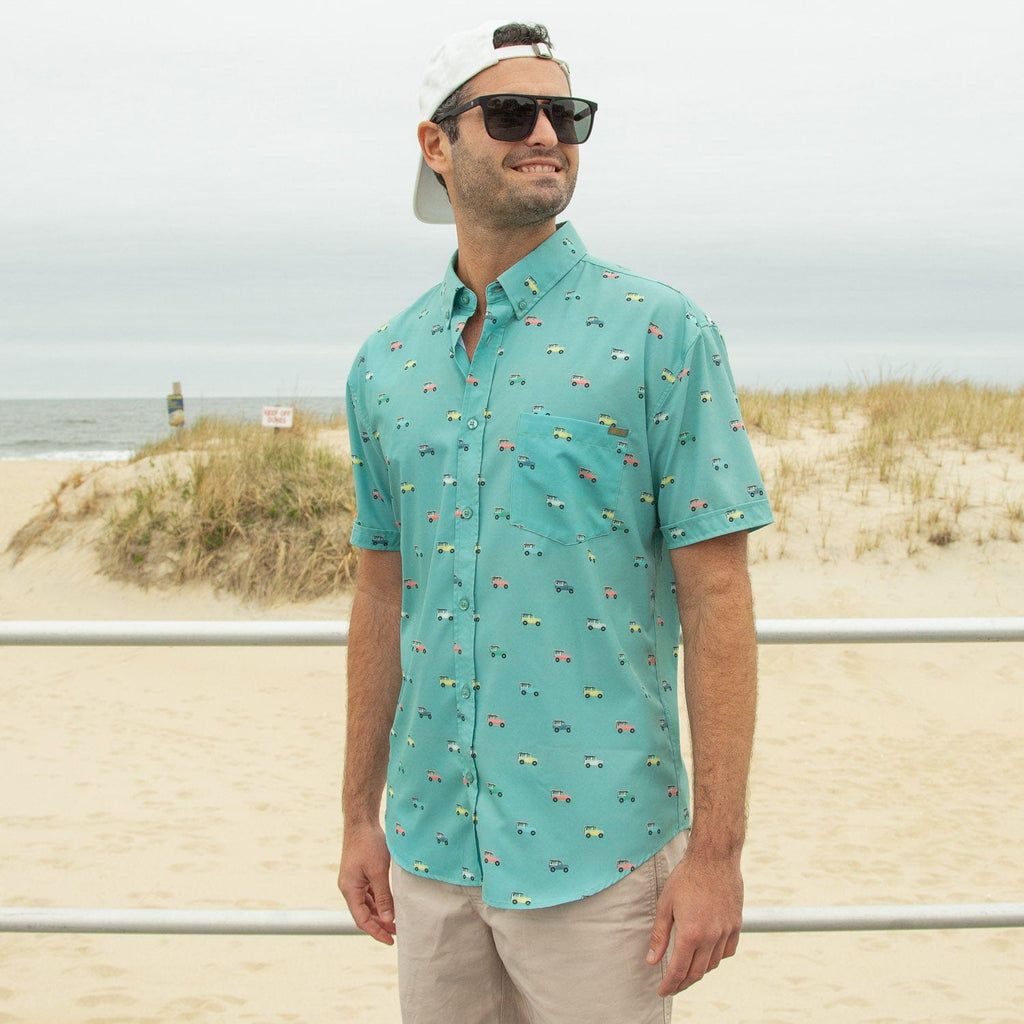 RSVLTS Beach Cruiser KUNUFLEX Short Sleeve Shirt in Green — detail 2
