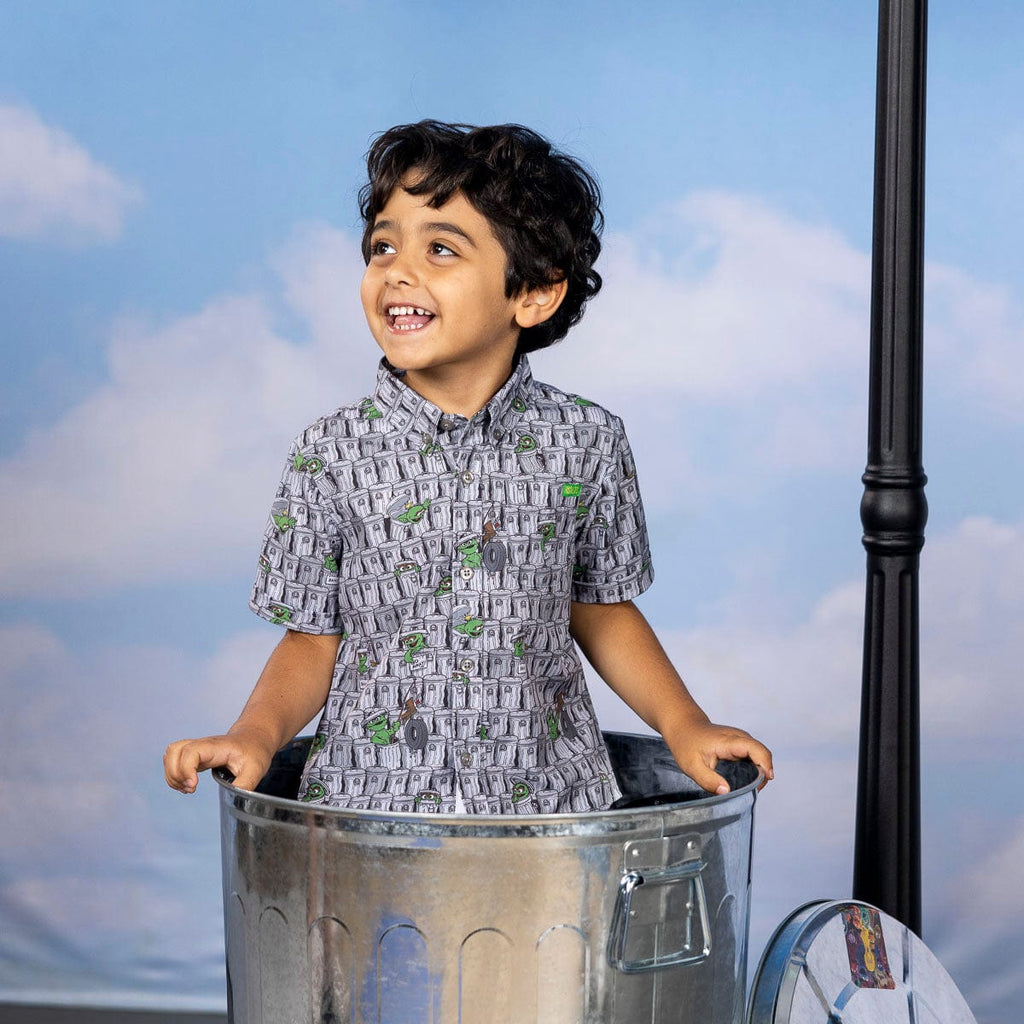 RSVLTS Scram! Preschool KUNUFLEX Short Sleeve Shirt in Black — front view