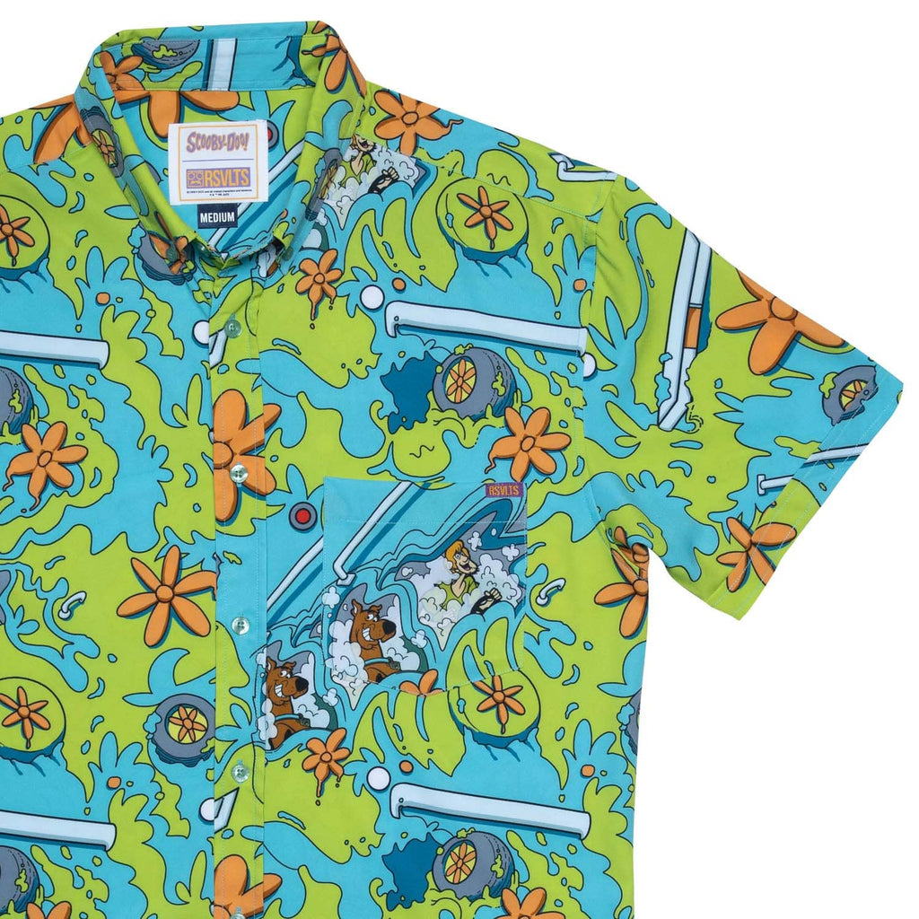 RSVLTS Road Trippin KUNUFLEX Short Sleeve Shirt in Blue — front view