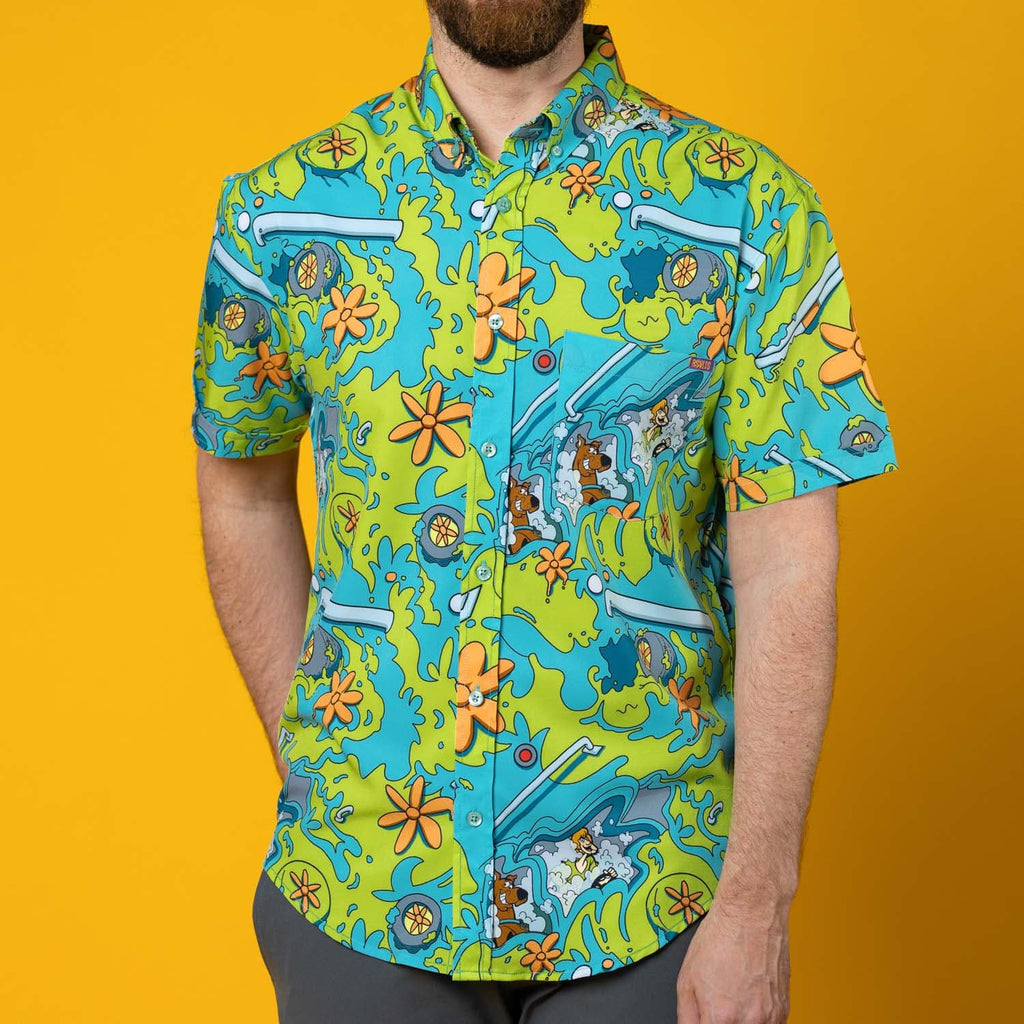 RSVLTS Road Trippin KUNUFLEX Short Sleeve Shirt in Blue — detail 2