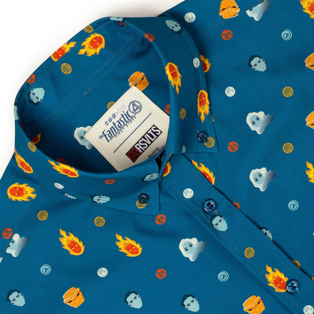RSVLTS Fantastic Faces KUNUFLEX Short Sleeve Shirt in Blue — detail 10