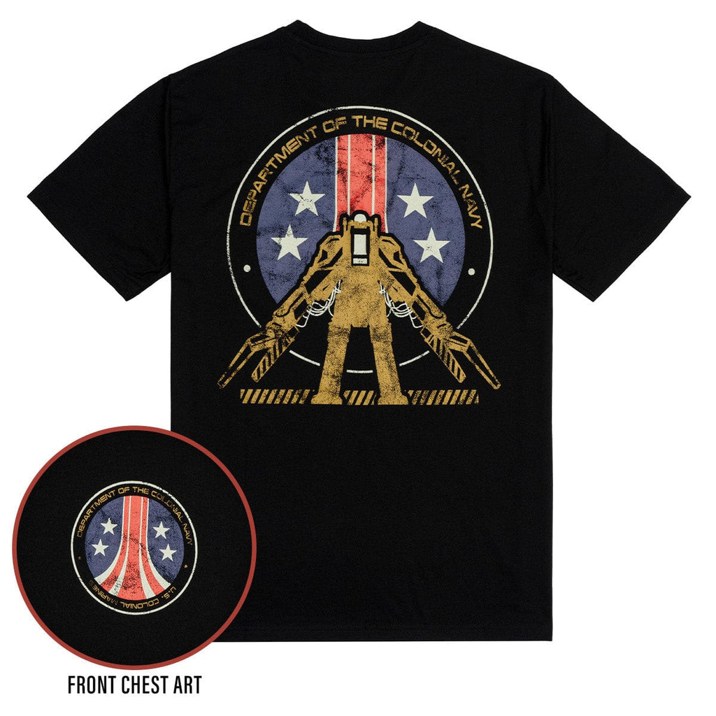 RSVLTS Department of the Colonial Navy Crewneck Tee in Black — detail 3