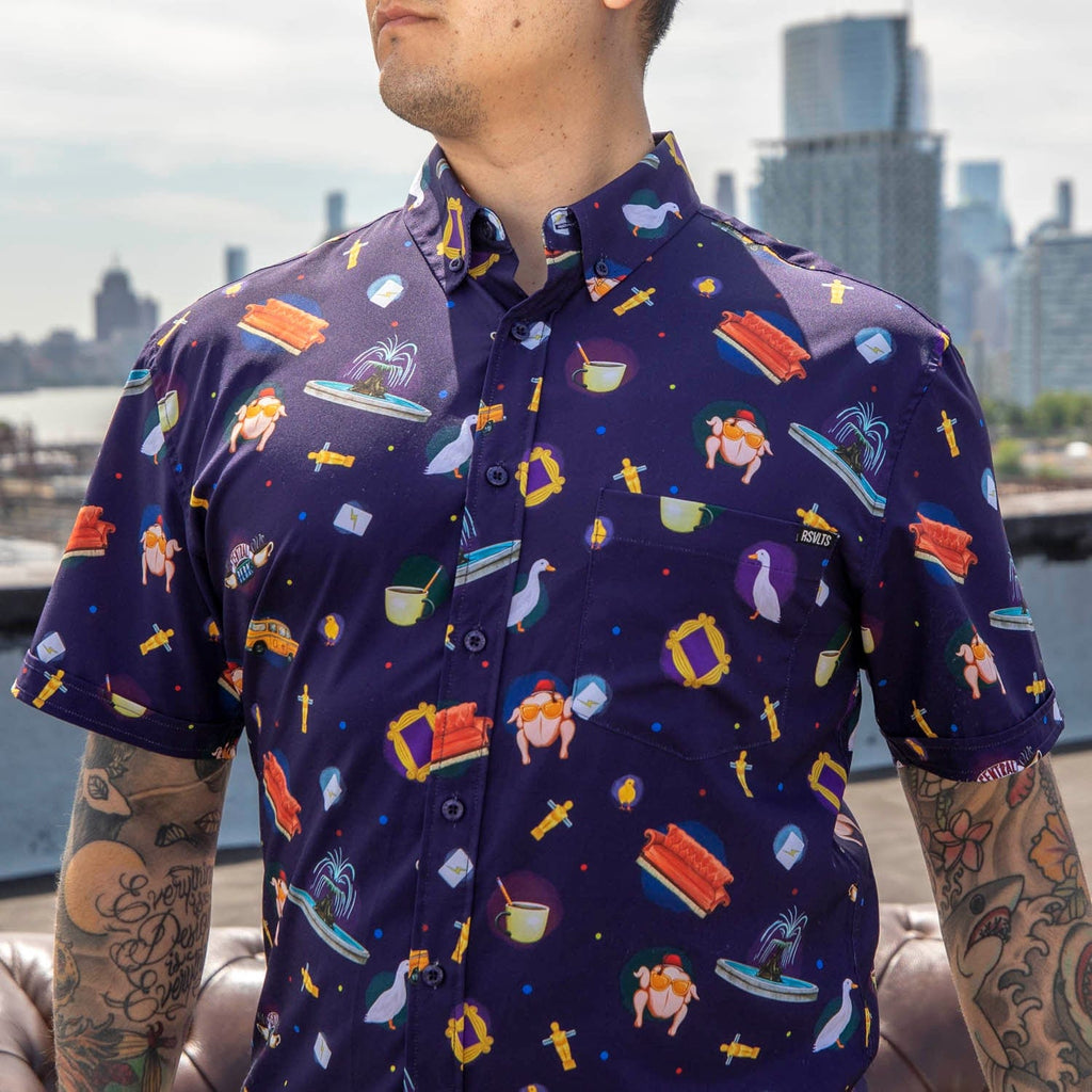 RSVLTS The One With Everything KUNUFLEX Short Sleeve Shirt in Purple — detail 9