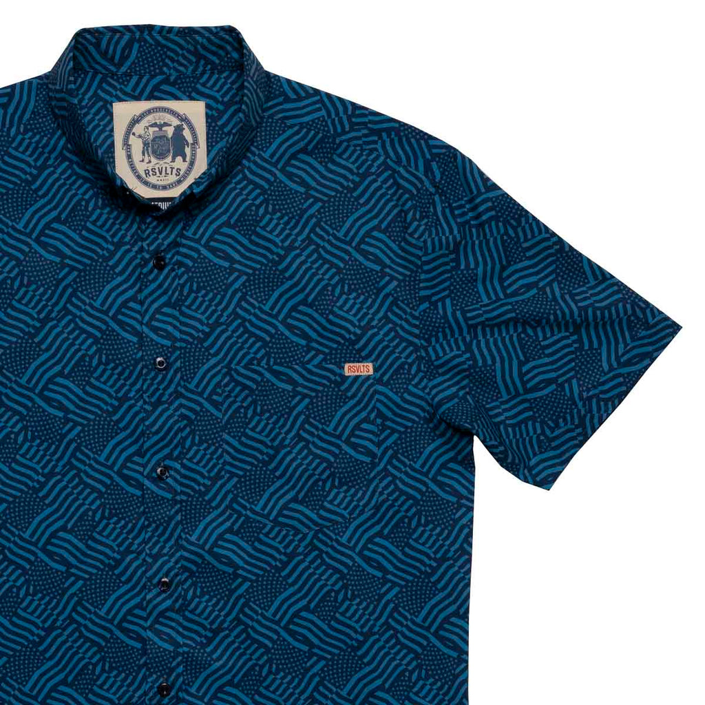 RSVLTS America the Bluetiful KUNUFLEX Short Sleeve Shirt in Blue — detail 2