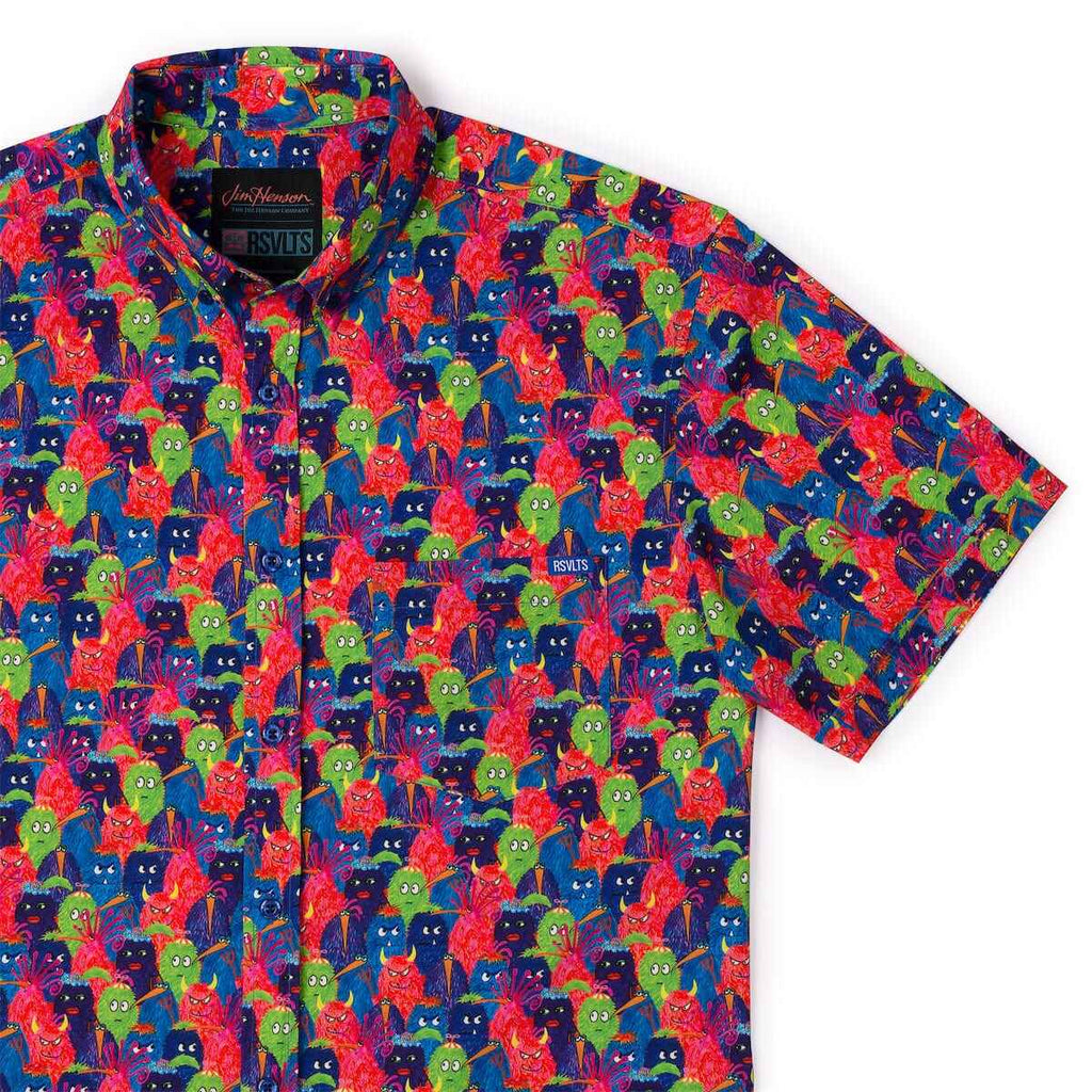 RSVLTS Curious Creatures KUNUFLEX Short Sleeve Shirt in Multicolor — front view