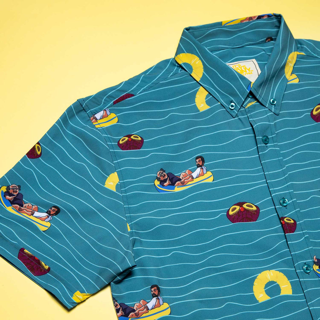 RSVLTS Rum Ham KUNUFLEX Short Sleeve Shirt in Blue — detail 11