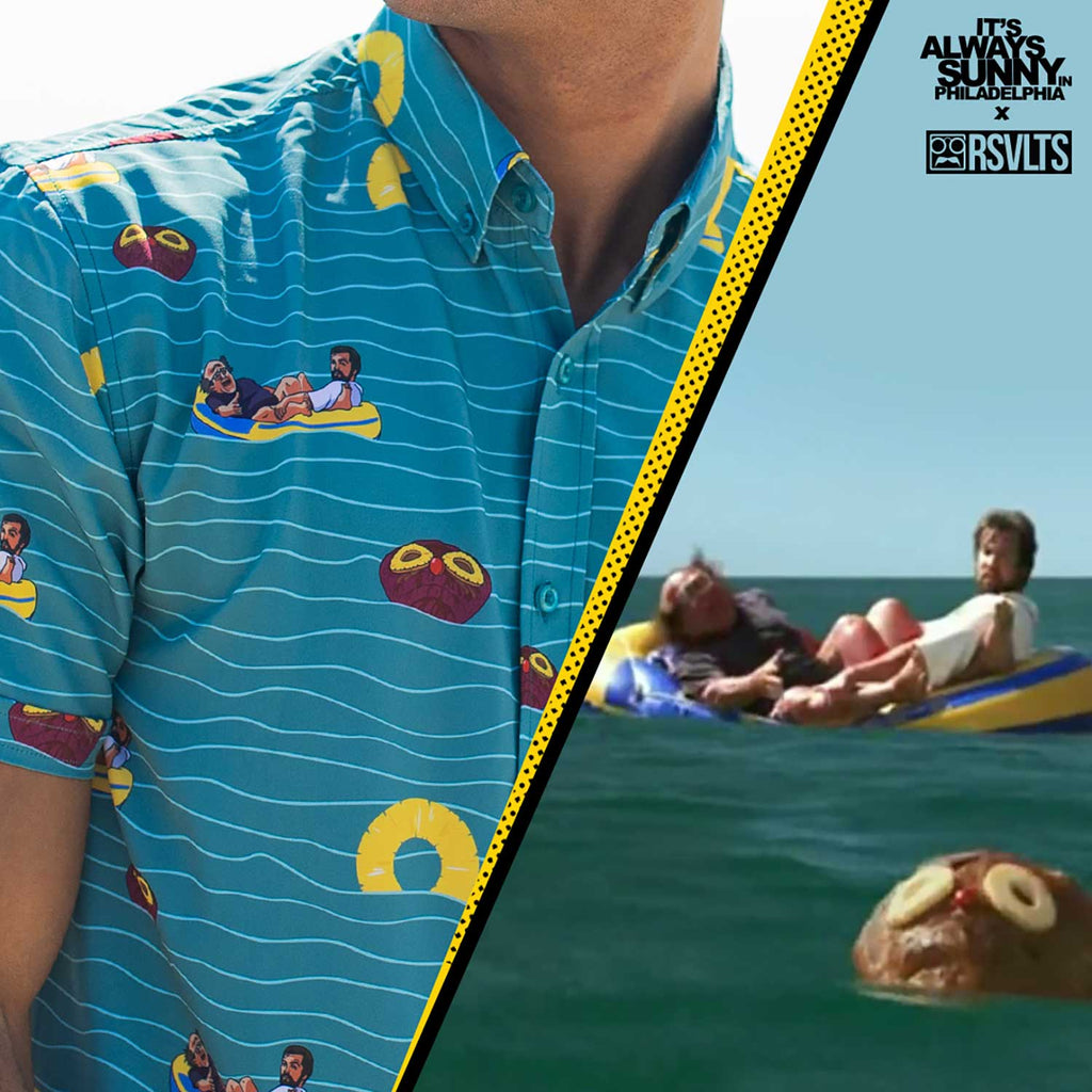 RSVLTS Rum Ham KUNUFLEX Short Sleeve Shirt in Blue — detail 5