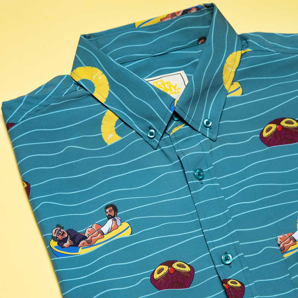 RSVLTS Rum Ham KUNUFLEX Short Sleeve Shirt in Blue — detail 3
