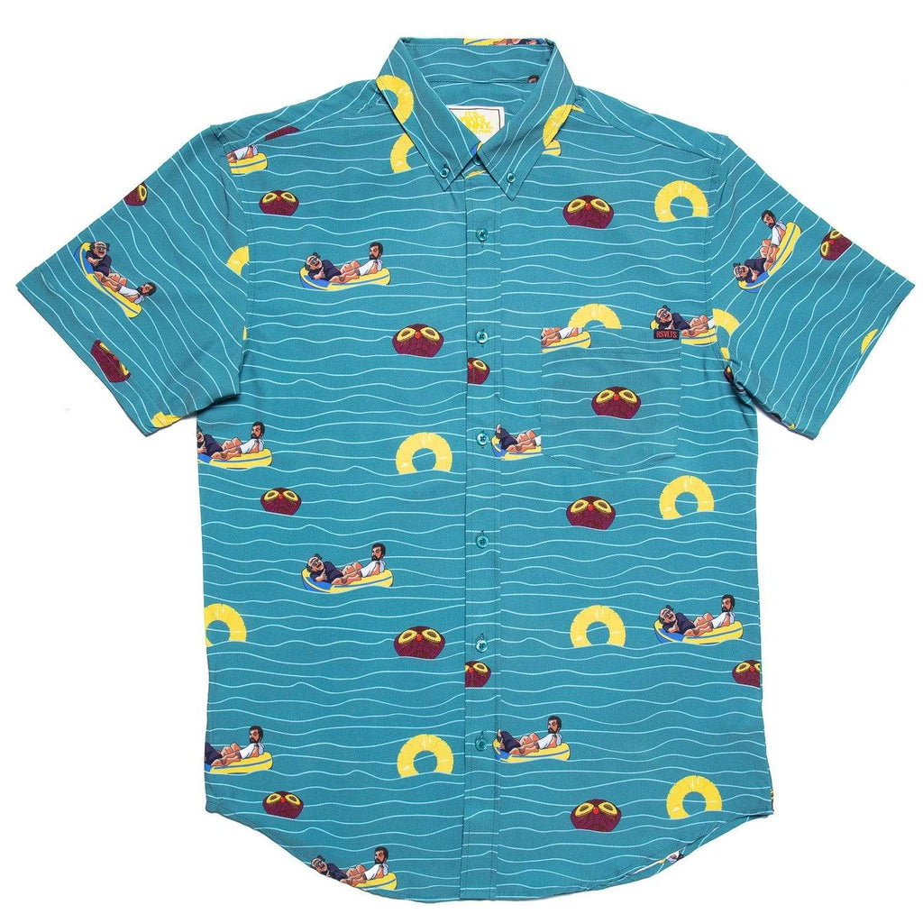 RSVLTS Rum Ham KUNUFLEX Short Sleeve Shirt in Blue — detail 2