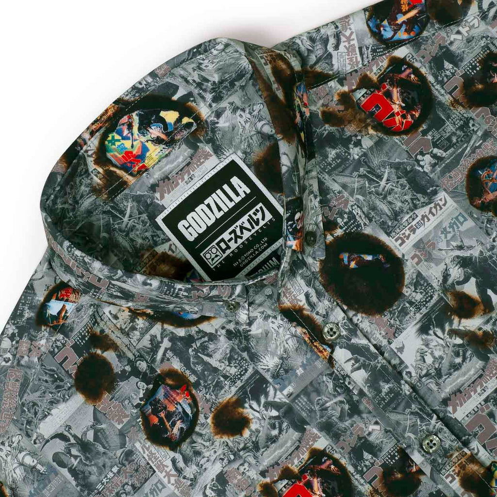 RSVLTS Silver Screen Scorcher KUNUFLEX Short Sleeve Shirt in Gray — detail 5