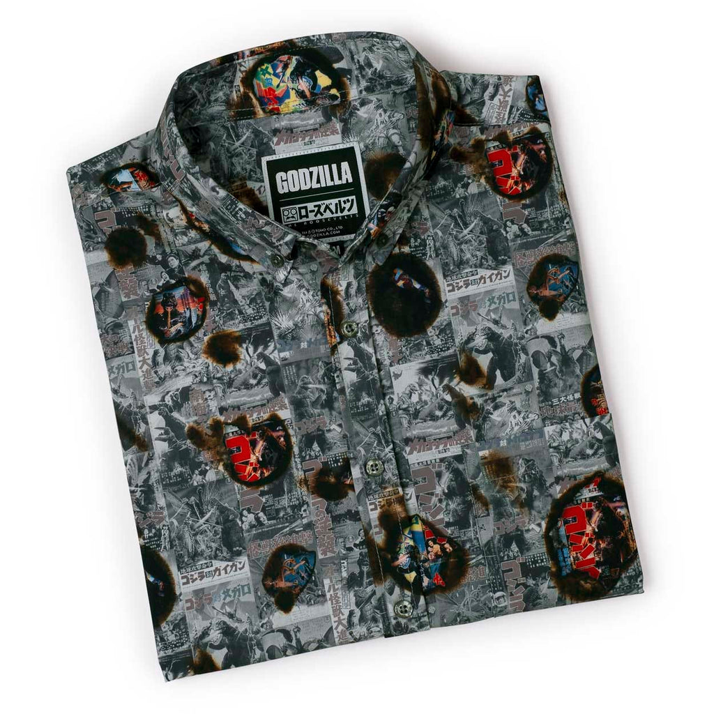 RSVLTS Silver Screen Scorcher KUNUFLEX Short Sleeve Shirt in Gray — detail 8