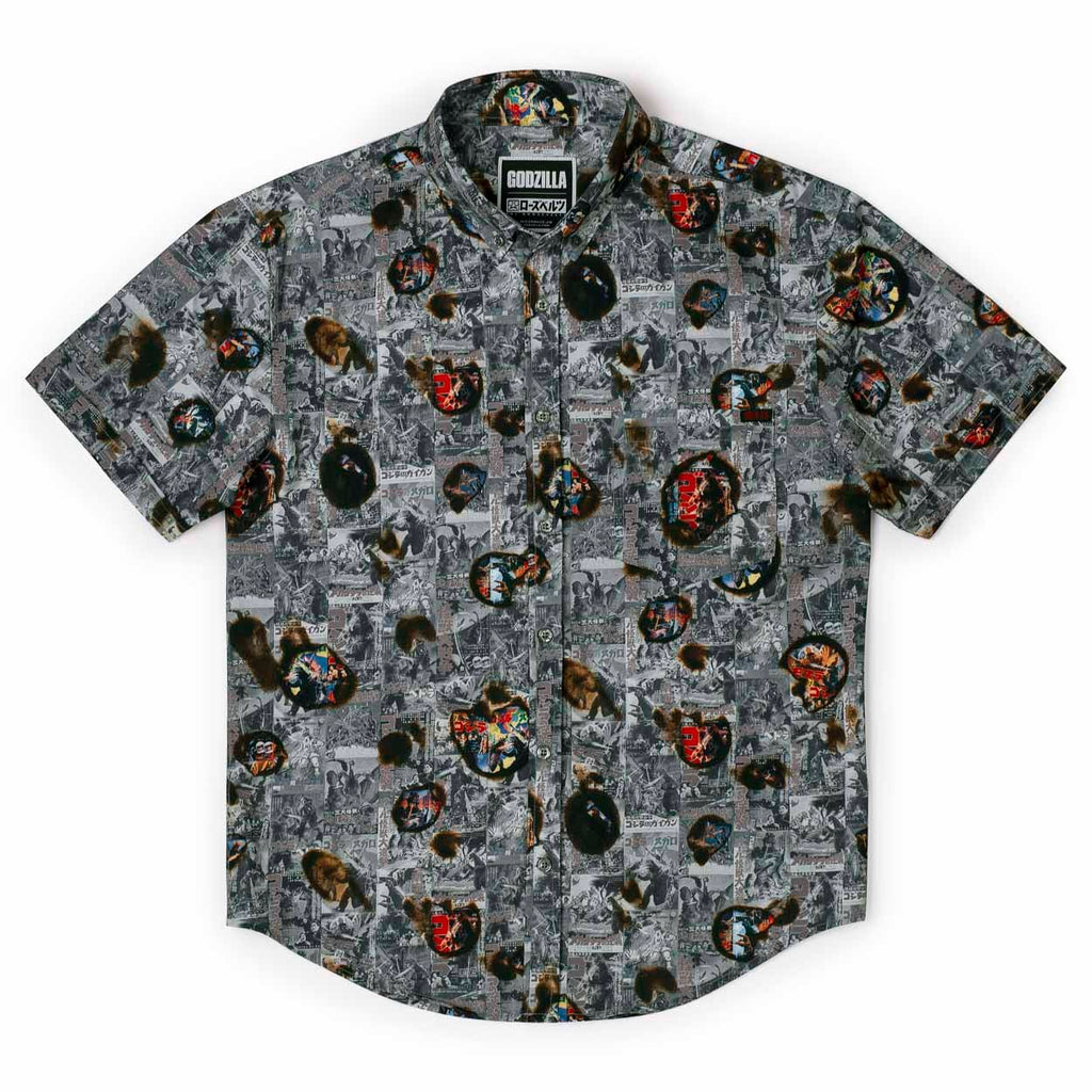 RSVLTS Silver Screen Scorcher KUNUFLEX Short Sleeve Shirt in Gray — detail 4