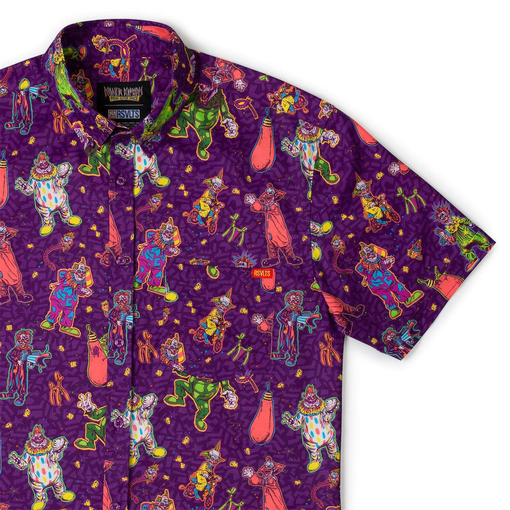 RSVLTS Klown Kaos KUNUFLEX Short Sleeve Shirt in Purple — front view