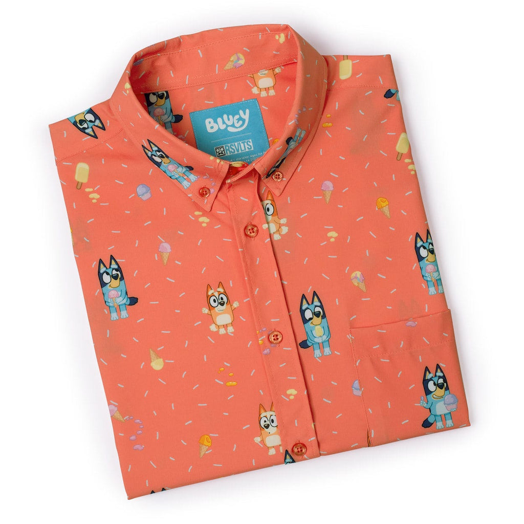 RSVLTS Don’t Let It Melt KUNUFLEX Short Sleeve Shirt in Orange — detail 8