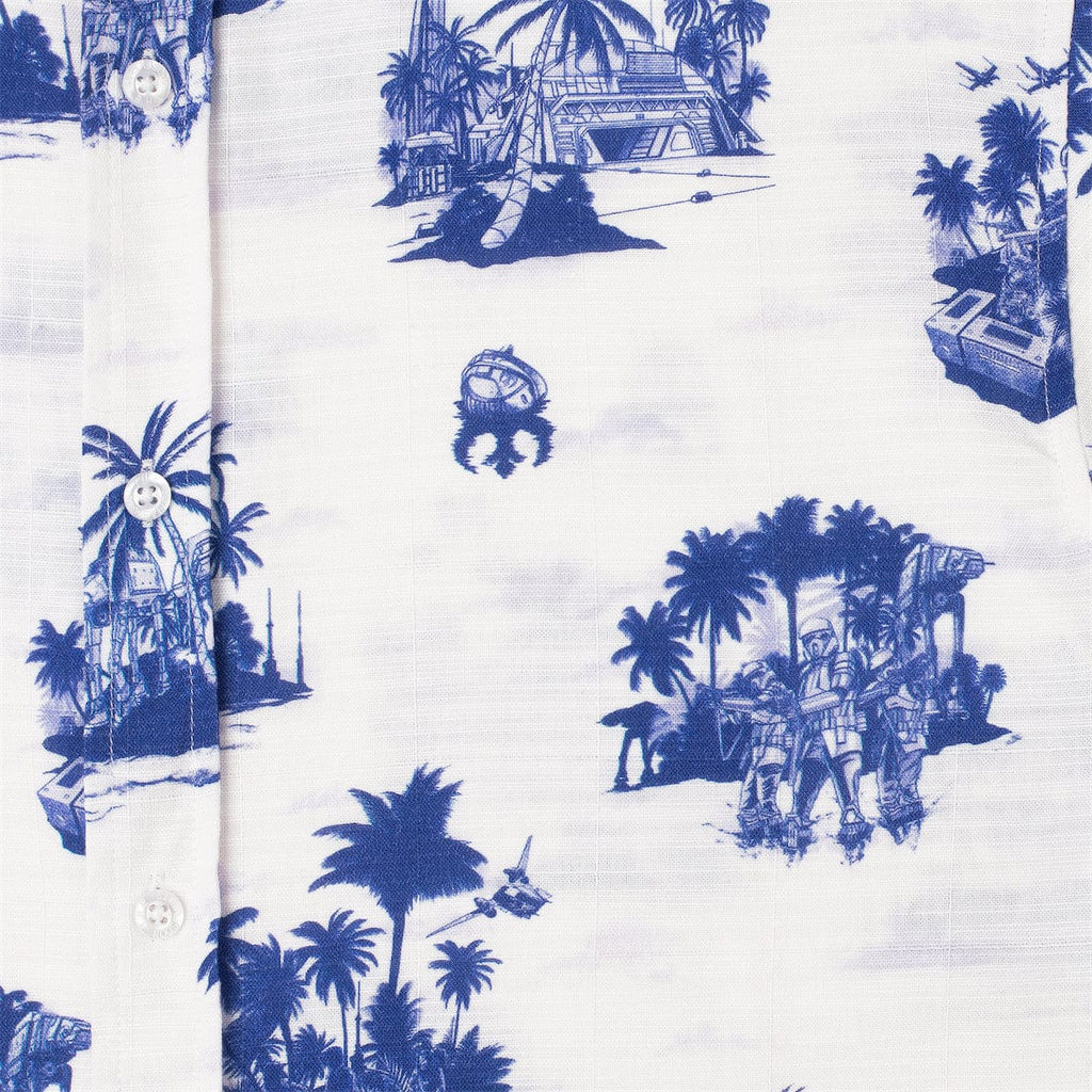 RSVLTS Tide of the Battle Bamboo Short Sleeve Shirt in Blue — detail 4