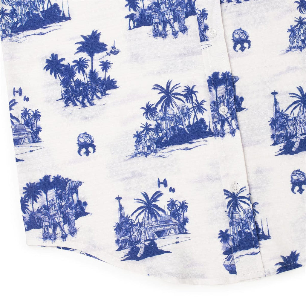 RSVLTS Tide of the Battle Bamboo Short Sleeve Shirt in Blue — detail 8