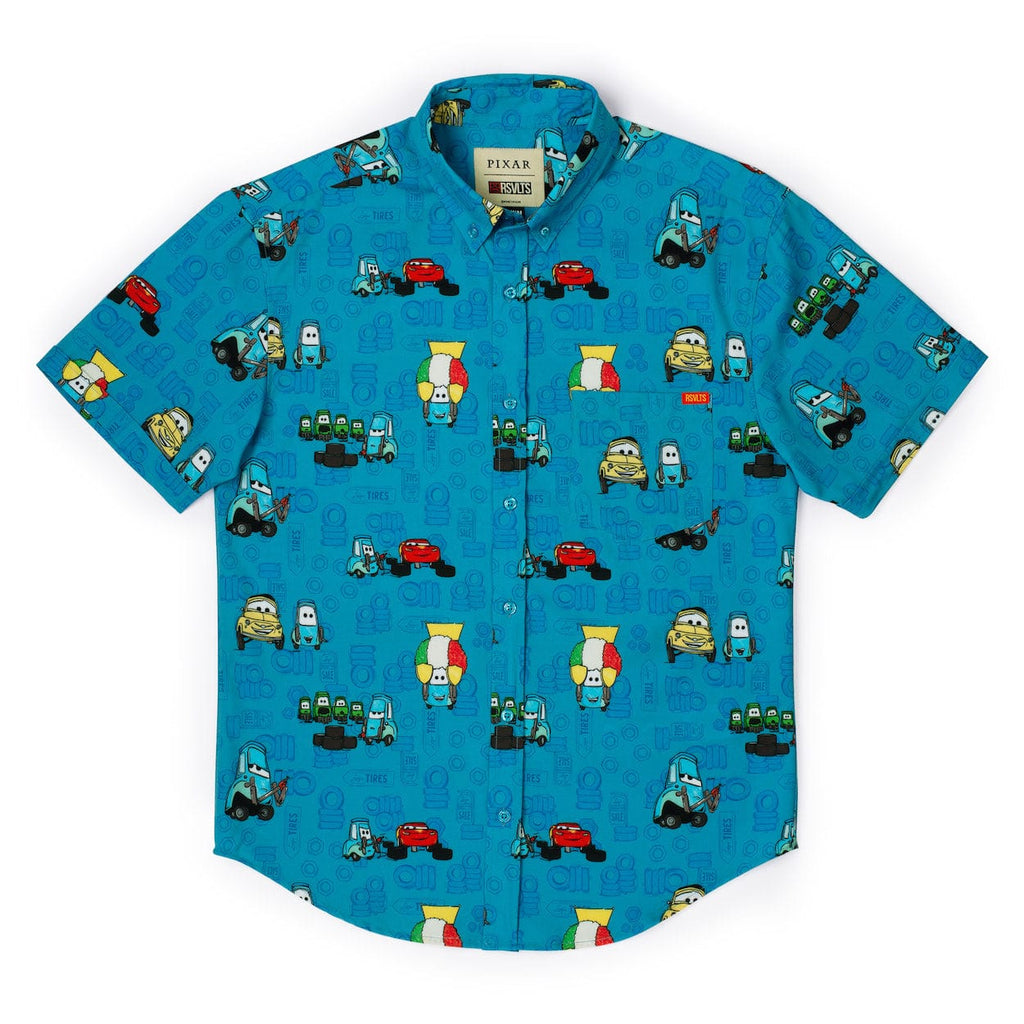 RSVLTS Pit Stop KUNUFLEX Short Sleeve Shirt in Blue — detail 3