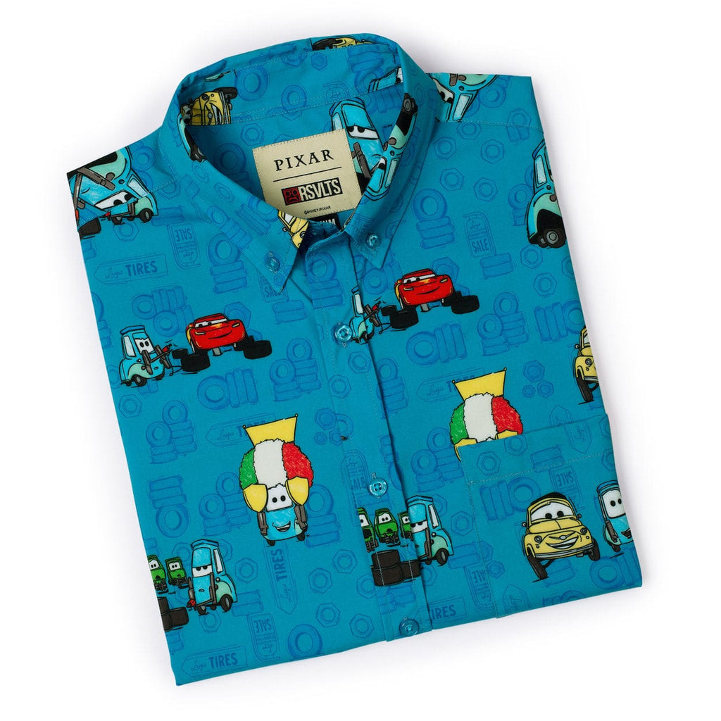 RSVLTS Pit Stop KUNUFLEX Short Sleeve Shirt in Blue — detail 8