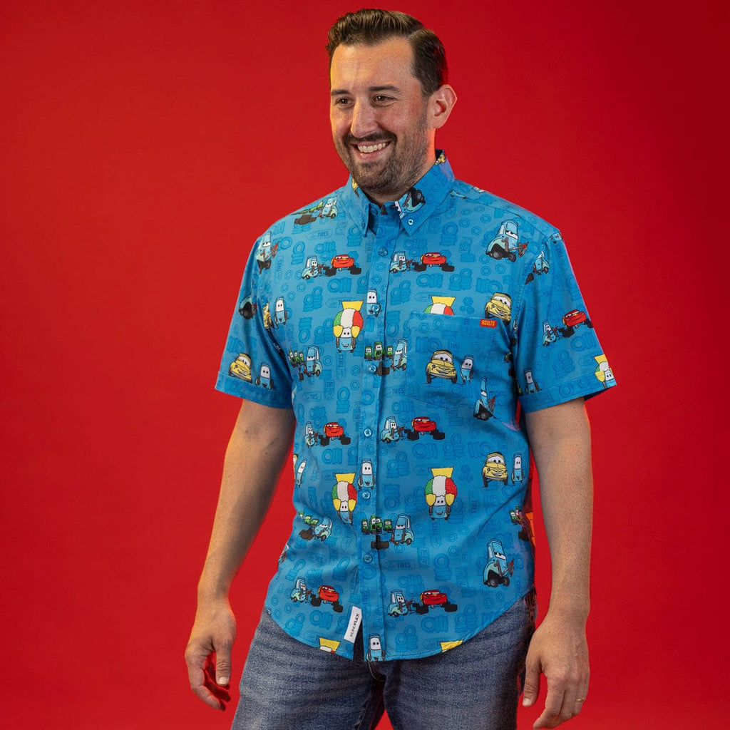 RSVLTS Pit Stop KUNUFLEX Short Sleeve Shirt in Blue — detail 2