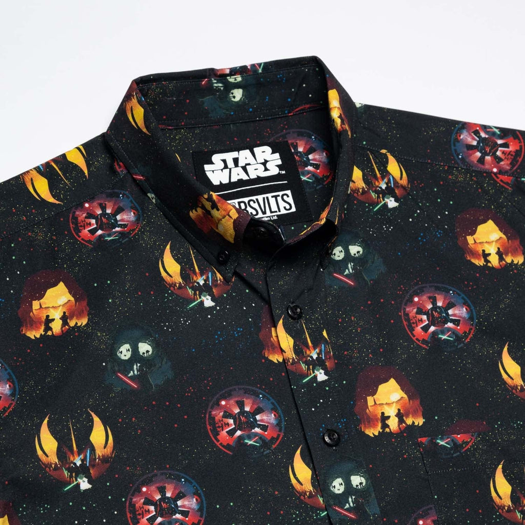 RSVLTS Journey to the Dark Side KUNUFLEX Short Sleeve Shirt in Black — detail 11