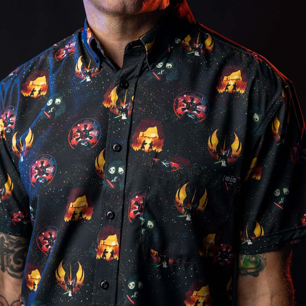 RSVLTS Journey to the Dark Side KUNUFLEX Short Sleeve Shirt in Black — detail 10
