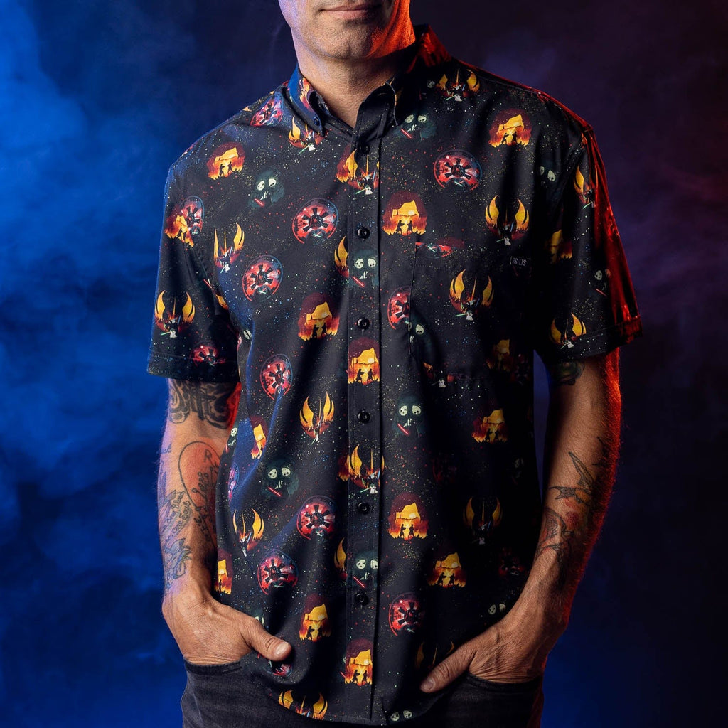 RSVLTS Journey to the Dark Side KUNUFLEX Short Sleeve Shirt in Black — detail 8