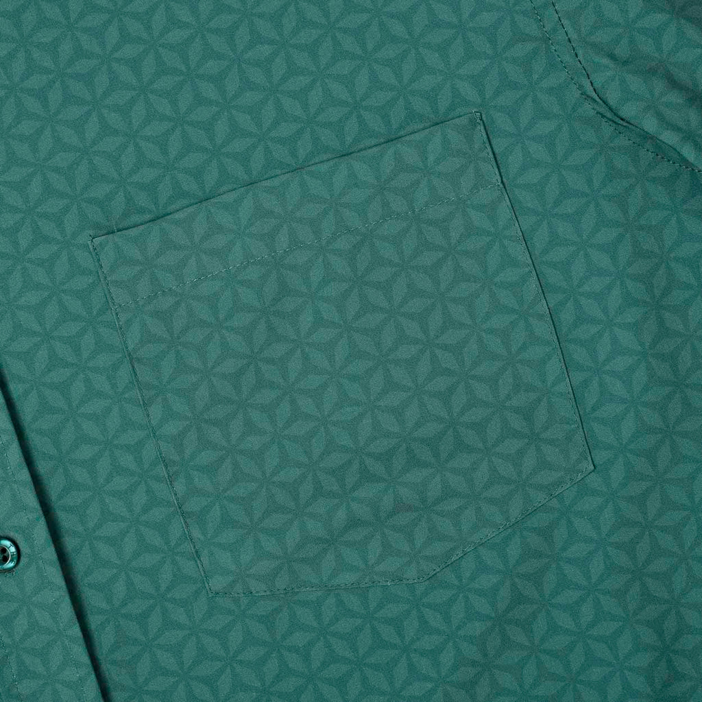 RSVLTS Geopetals KUNUFLEX Short Sleeve Shirt in Green — detail 7