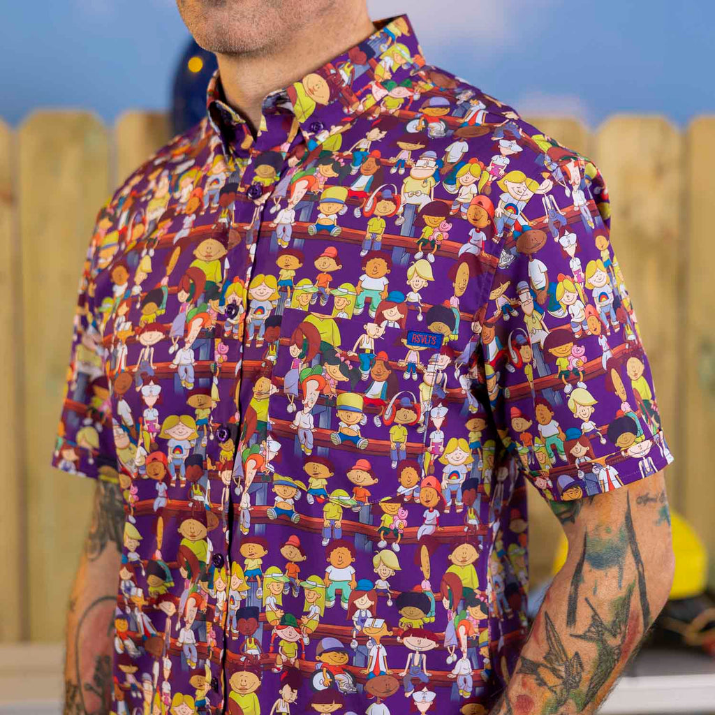 RSVLTS Backyard Bleachers KUNUFLEX Short Sleeve Shirt in Purple — detail 7