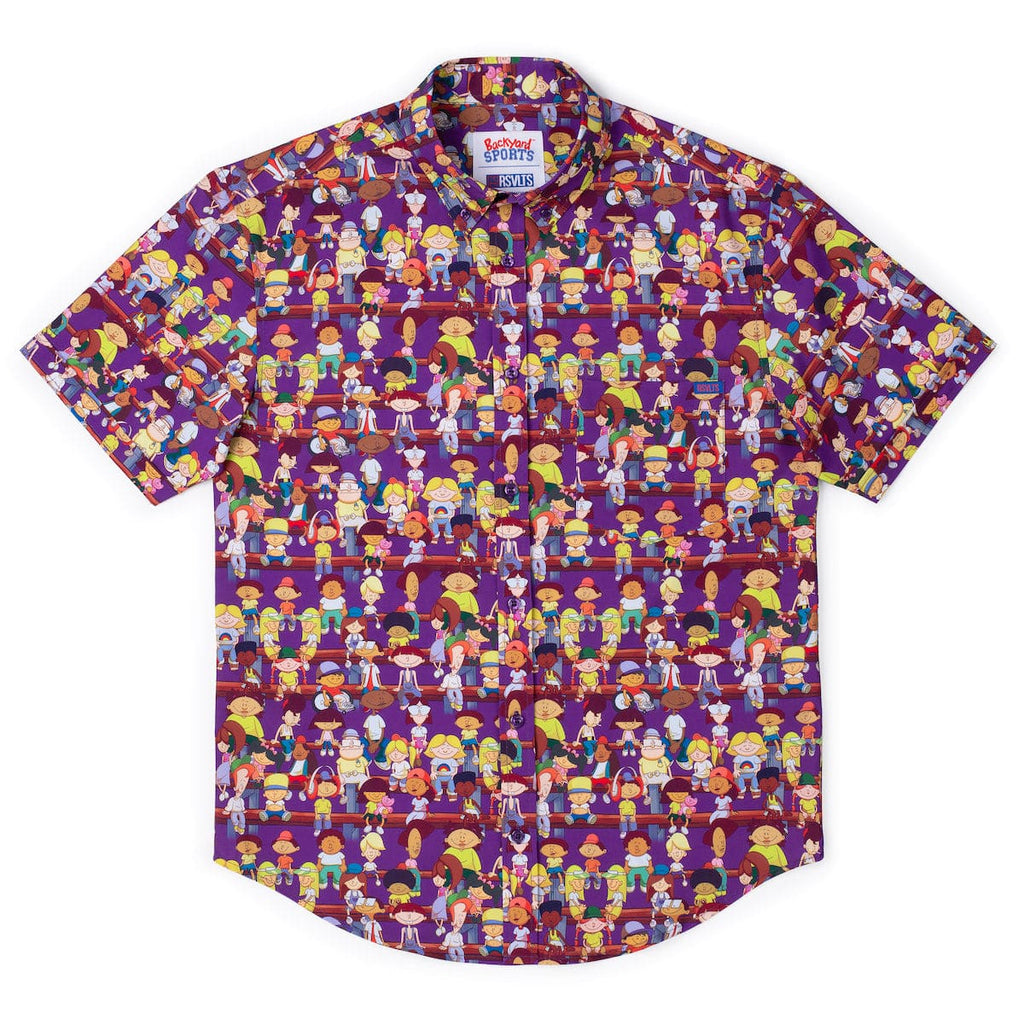 RSVLTS Backyard Bleachers KUNUFLEX Short Sleeve Shirt in Purple — detail 8