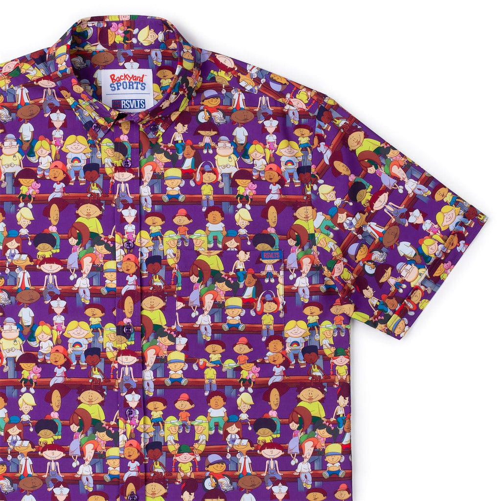 RSVLTS Backyard Bleachers KUNUFLEX Short Sleeve Shirt in Purple — detail 4