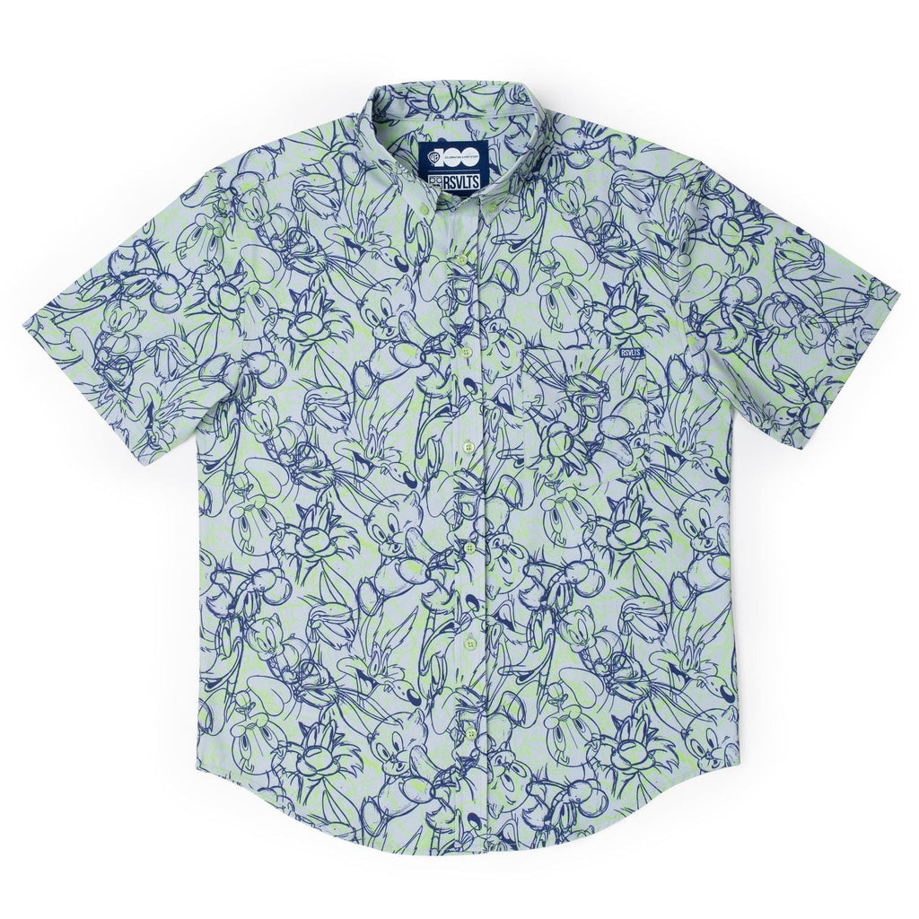 RSVLTS From Hare To Eternity KUNUFLEX Short Sleeve Shirt in Gray — detail 3