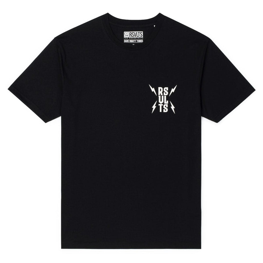 RSVLTS Dare Mighty Things Voltage Crewneck Tee in Black — detail 2