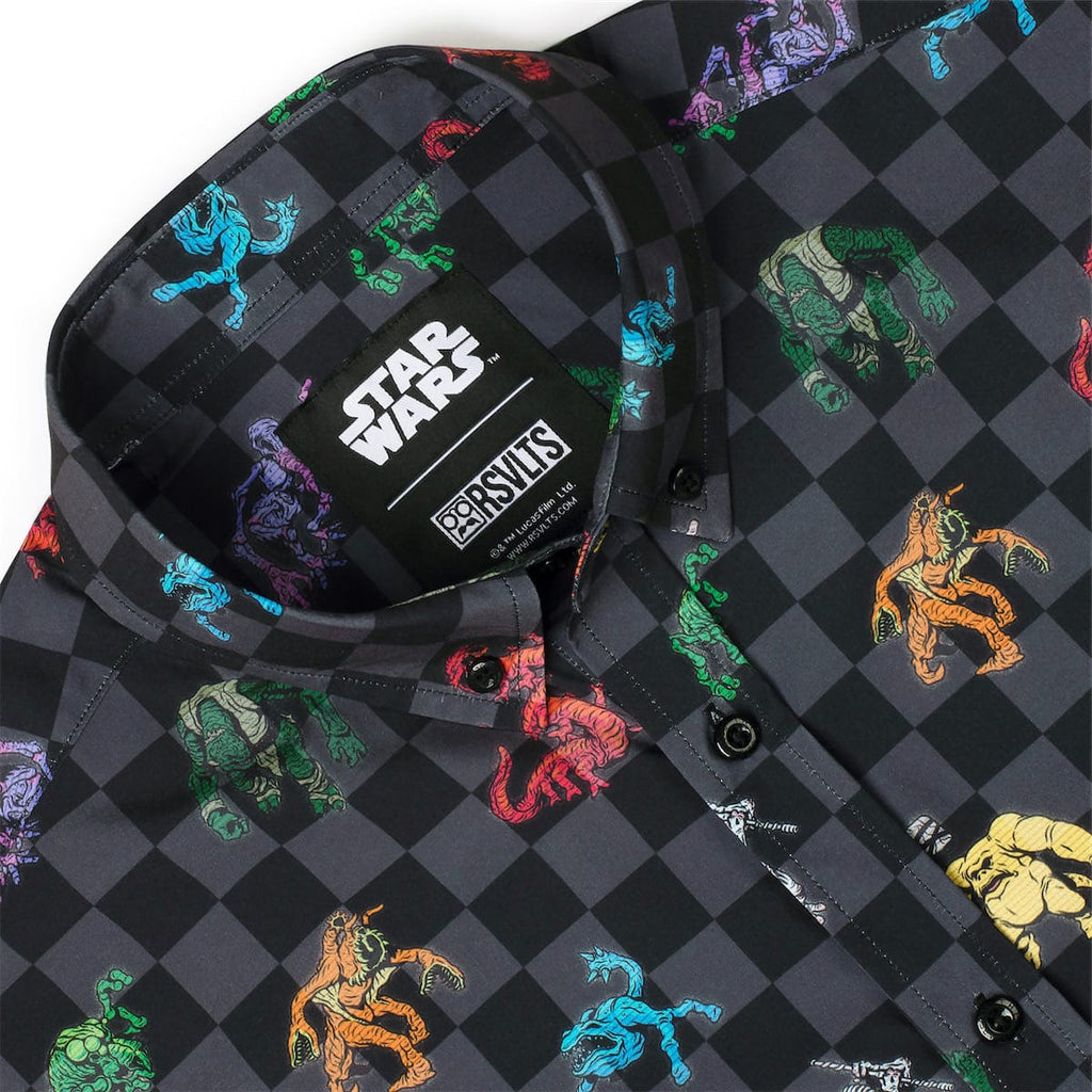 RSVLTS Holochess KUNUFLEX Short Sleeve Shirt in Black — detail 11