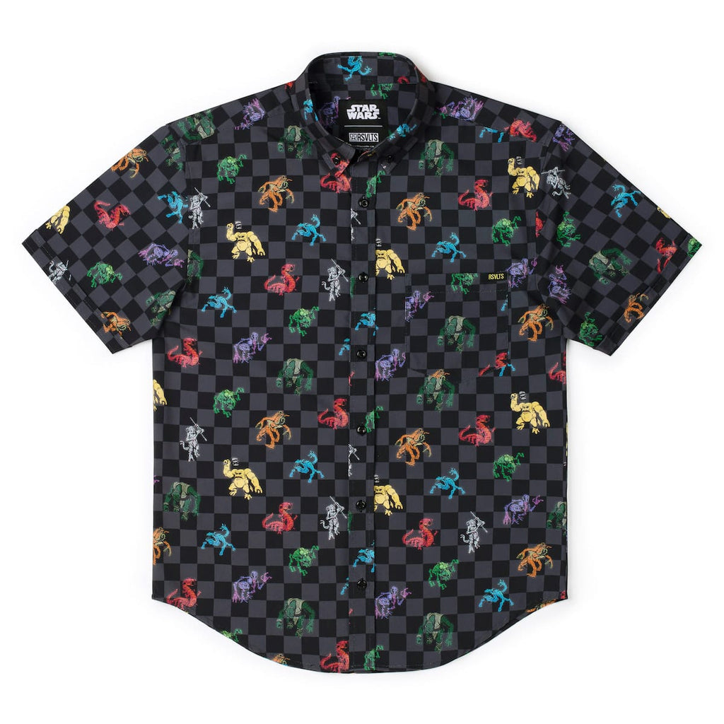 RSVLTS Holochess KUNUFLEX Short Sleeve Shirt in Black — detail 10