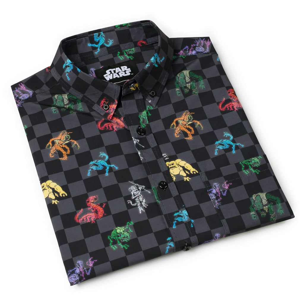 RSVLTS Holochess KUNUFLEX Short Sleeve Shirt in Black — detail 13