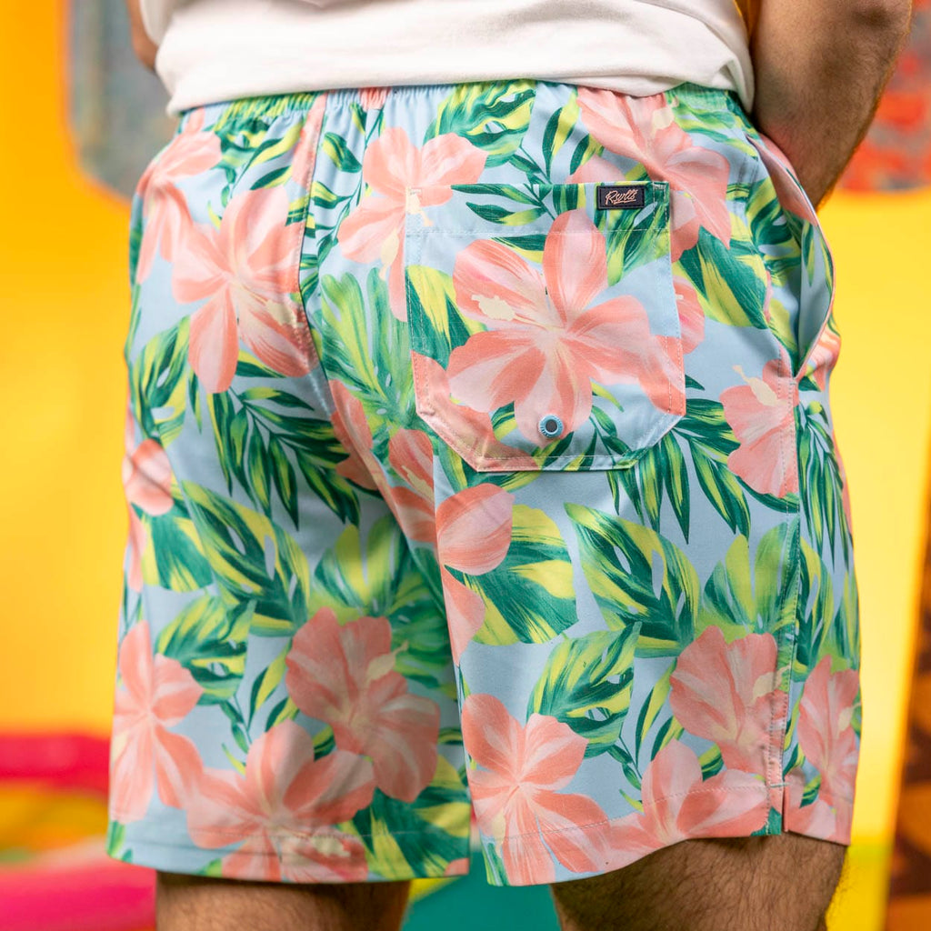 RSVLTS Island Time Hybrid Shorts in Blue — detail 5