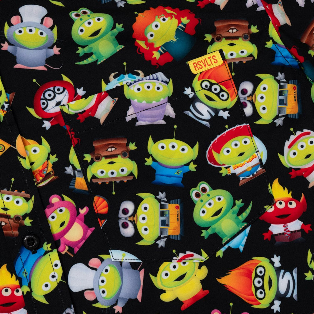 RSVLTS Cosmic Costumes KUNUFLEX Short Sleeve Shirt in Black — detail 4