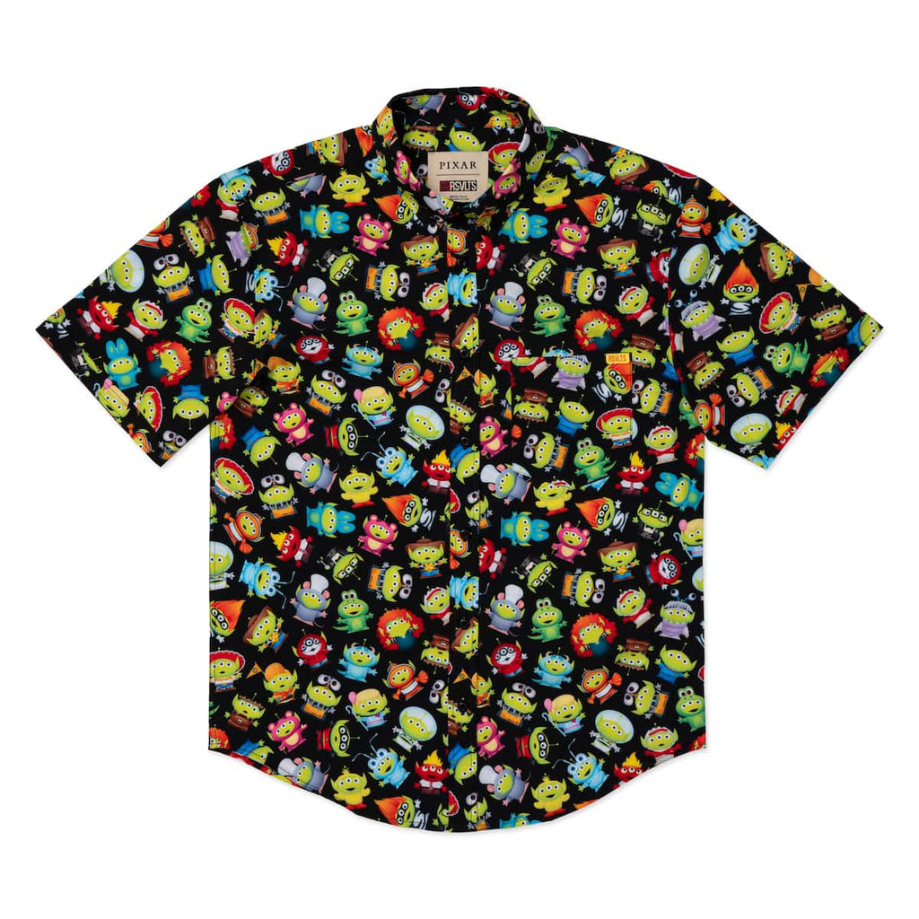 RSVLTS Cosmic Costumes KUNUFLEX Short Sleeve Shirt in Black — detail 6