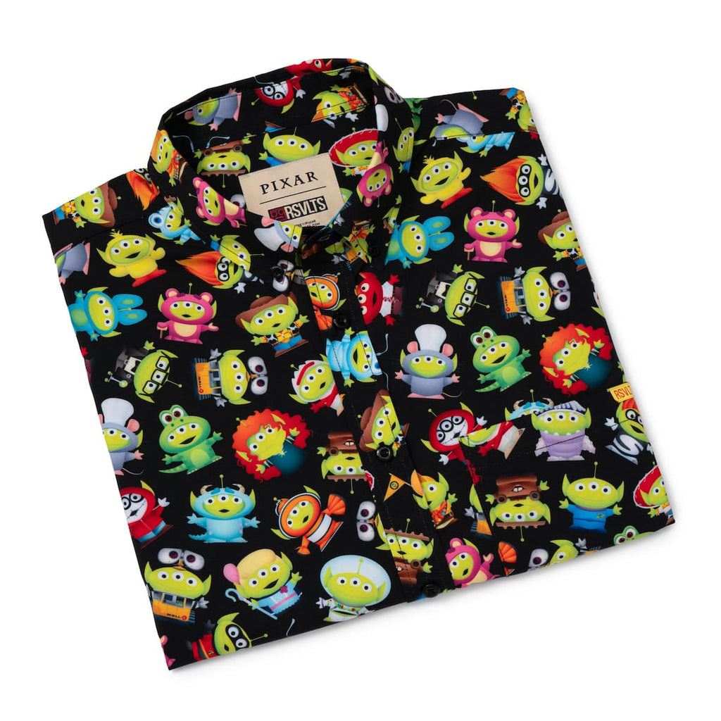 RSVLTS Cosmic Costumes KUNUFLEX Short Sleeve Shirt in Black — detail 9